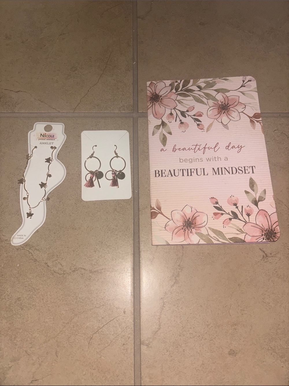 Bundle anklet earrings and journal